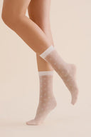 Żakardowe skarpetki Peri Gabriella w kropki w kolorze białym #extras_bianco