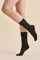 Brokatowe skarpetki Gabriella Nora w kolorze nero/gold #extras_nero/gold