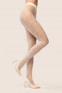 Cienkie rajstopy Gabriella Savana w paski zebry w kolorze cream, rozmiar 2 #extras_cream