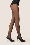 Rajstopy Jasmine Gabriella w kwiaty w kolorze nero rozmiar 2 #extras_nero