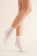 Skarpetki rajstopowe Ama w zebrę w kolorze bianco #extras_bianco