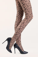 Cienkie rajstopy Gabriella Caty w cętki w kolorze beige rozmiar 2 #extras_beige