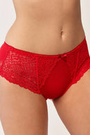 Figi damskie Gabriella BM050 z delikatnym prążkowaniem w kolorze czerwonym, rozmiar M #extras_red
