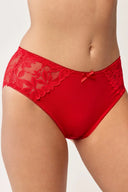Figi damskie Gabriella BM051 z kwiatową koronką w kolorze red, rozmiar S/M #extras_red