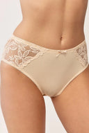 Figi damskie Gabriella BM051 z kwiatową koronką w kolorze beige, rozmiar S/M #extras_beige