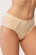 Prążkowane figi damskie Gabriella BM052 z ozdobnymi paseczkami w kolorze beige, rozmiar M #extras_beige