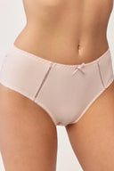 Prążkowane figi damskie Gabriella BM052 z ozdobnymi paseczkami w kolorze rose, rozmiar M #extras_rose