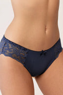 Damskie figi Gabriella BM054 z koronką w kwiatki w kolorze jeans rozmiar S/M #extras_jeans