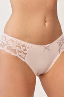 Damskie figi Gabriella BM054 z koronką w kwiatki w kolorze rose rozmiar S/M #extras_rose