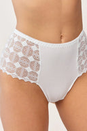 Stringi damskie Gabriella BM058 z koronkowymi wstawkami w kolorze białym, rozmiar S/M #extras_bianco