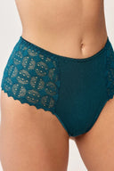 Stringi damskie Gabriella BM058 z koronkowymi wstawkami w kolorze szmaragdowym, rozmiar S/M #extras_emerald