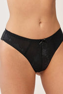 Stringi damskie Gabriella BM059 z siateczkowym wzorem kwiatowym w kolorze czarnym rozmiar S #extras_nero