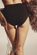 Bezszwowe majtki damskie z wysokim stanem Midi Briefs