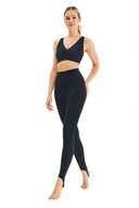 Bezszwowe legginsy Straps Gabriella w kolorze czarnym, rozmiar S/M — dziane z paskami na pięty #extras_black