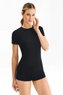 Klasyczny t-shirt bezszwowy Gabriella w kolorze czarnym rozmiar S/M #extras_black