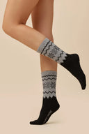 Wełniane skarpetki Gabriella SW070 w skandynawski wzór w kolorze nero/grey, rozmiar 35/38 #extras_nero/grey