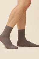 Grube męskie skarpetki Gabriella SW078 w prążek w kolorze taupe rozmiar 39/42 #extras_taupe