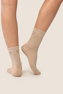 Skarpetki damskie Gabriella SW091 za kostkę z serduszkiem w kolorze beige, rozmiar 35/38 #extras_beige