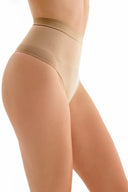 Seamless String High Waist Modeling Gabriella w kolorze naturalnym rozmiar M/L — bezszwowe stringi modelujące talię i brzuch #extras_natural
