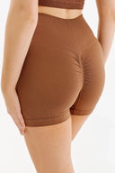 Bezszwowe szorty modelujące Gabriella Seamless Short Shape Rib w kolorze mocca, rozmiar S/M #extras_mocca