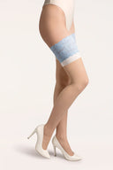 Pończochy samonośne Katherine Gabriella w odcieniu natural z białym i niebieskim detalem rozmiar 1/2 #extras_natural/bianco/blue