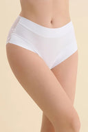 Figi damskie Gabriella BM038 z siateczkowym detalem w kolorze białym rozmiar S/M #extras_bianco
