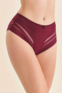 Eleganckie majtki damskie Gabriella BM027 z siateczkowym dzianem w kolorze bordo, rozmiar S/M #extras_bordo