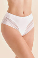 Eleganckie majtki damskie Gabriella BM027 z siateczkowym dzianem w kolorze ecru, rozmiar S/M #extras_ecru