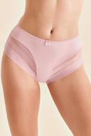 Eleganckie majtki damskie Gabriella BM027 z siateczkowym dzianem w kolorze rose, rozmiar S/M #extras_rose