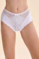 Gładkie majtki damskie Gabriella BM035 z koronkowym detalem w kolorze bianco, rozmiar L #extras_bianco