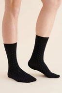 Skarpetki Gabriella SK032 w kropki w kolorze czarnym z kobaltowym akcentem rozmiar 39/42 #extras_nero/cobalt