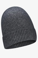 Czapka damska Gabriella Alana Basic beanie z prążkowanym wywinięciem w kolorze dark melange #extras_dark melange