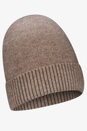 Czapka damska Gabriella Alana Basic beanie z prążkowanym wywinięciem w kolorze beige melange #extras_beige melange
