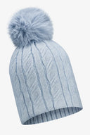 Czapka zimowa z pomponem Libra w swetrowy wzór w kolorze niebieskim #extras_blue
