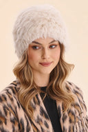 Czapka damska angora Lulu Gabriella w kolorze latte – puszysta czapka z angorą, rozmiar UNI #extras_latte