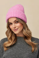 Czapka Lumi Gabriella z prążkowanej dzianiny w kolorze pink #extras_pink