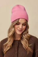 Czapka Alex Gabriella – miękka beanie z wywinięciem w kolorze rose #extras_rose