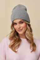 Czapka Alex Gabriella – miękka beanie z wywinięciem w kolorze melange #extras_melange