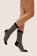 Ciepłe skarpetki w paski Gabriella GB007 z wełną w kolorze black/white, rozmiar 35/38 #extras_black/white