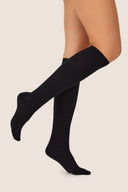 Prążkowane bawełniane podkolanówki Gabriella GB001 w kolorze czarnym, rozmiar 39/41 #extras_black