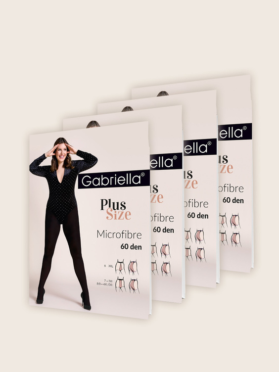 NOWOŚCI  / Nowości / Zestawy - Gabriella - Zestaw 4 sztuk rajstop Microfibre Plus Size 