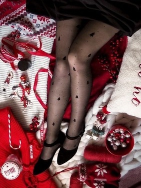 ❄ X-MAS ❄ - Gabriella - Rajstopy Christmas - Cienkie 