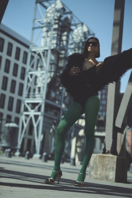 rajstopy butelkowa zieleń