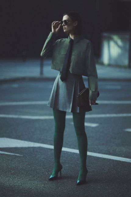 zielone rajstopy klasyczne