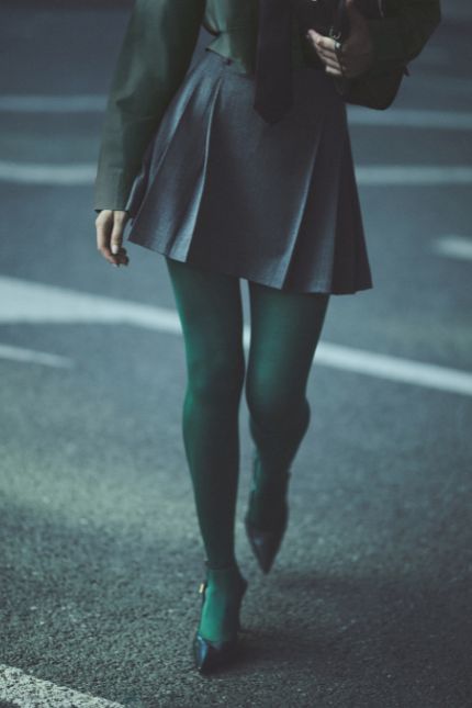 gładkie rajstopy butelkowa zieleń